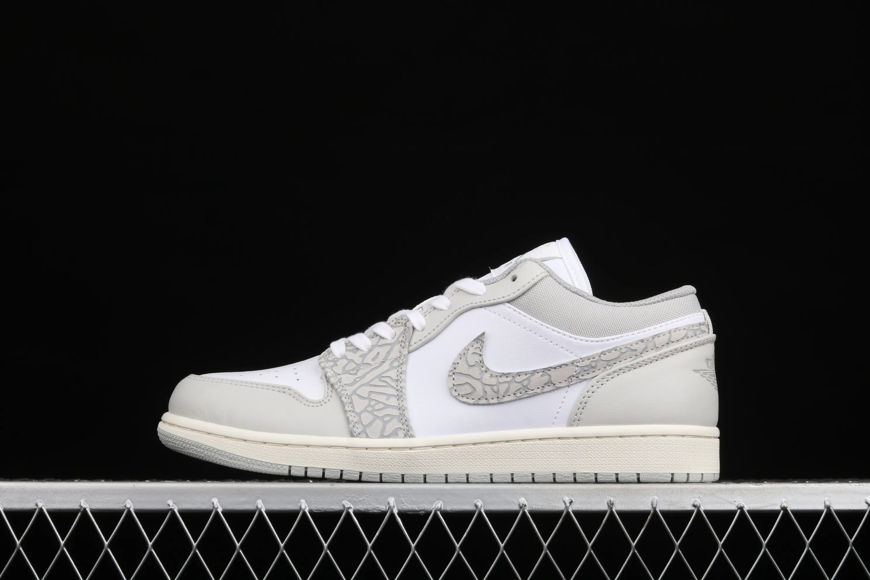 All categories Air Jordan Jordan series basketball shoes Air Jordan 1 Low G version pure original Air Jordan 1 Low Prm "Elephant Print" AJ1 Joe 1 low top white gray crackle pattern DH4269-100